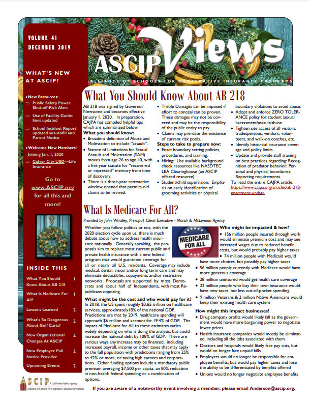ASCIP Winter Newsletter 2019