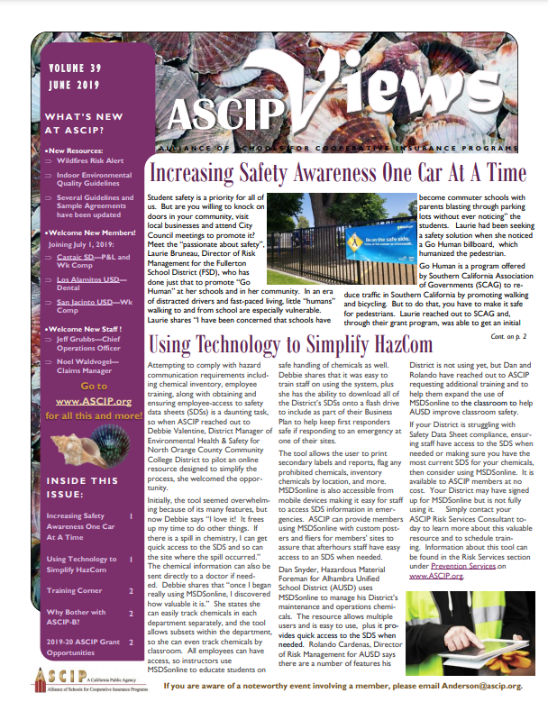 ASCIP Summer Newsletter 2019