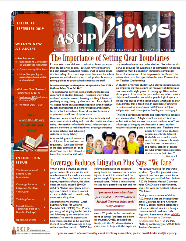 ASCIP Fall Newsletter 2019